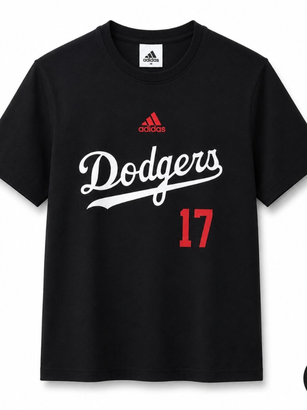 Adidas Dodgers 17 Men’s Black Graphic T-Shirt Red White Athletic Tee NWT